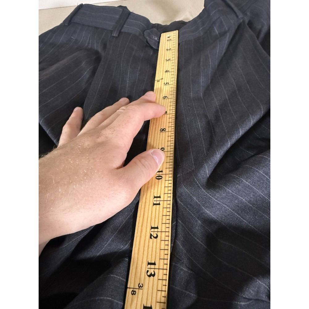 Brooks Brothers Suit Size 42L 36" Waist Black Pleated Pants Pinstripe 2 Piece - Picture 15 of 16